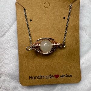 HANDMADE CLEAR QUARTZ WIRE WRAPPED NECKLACE NWT
